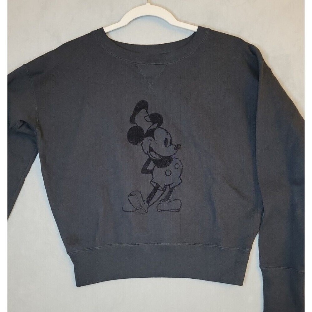 RARE Uniqlo x DISNEY Mickey Mouse SIZE M Black Crewneck Sweatshirt MUST SEE, EUC - Picture 2 of 14